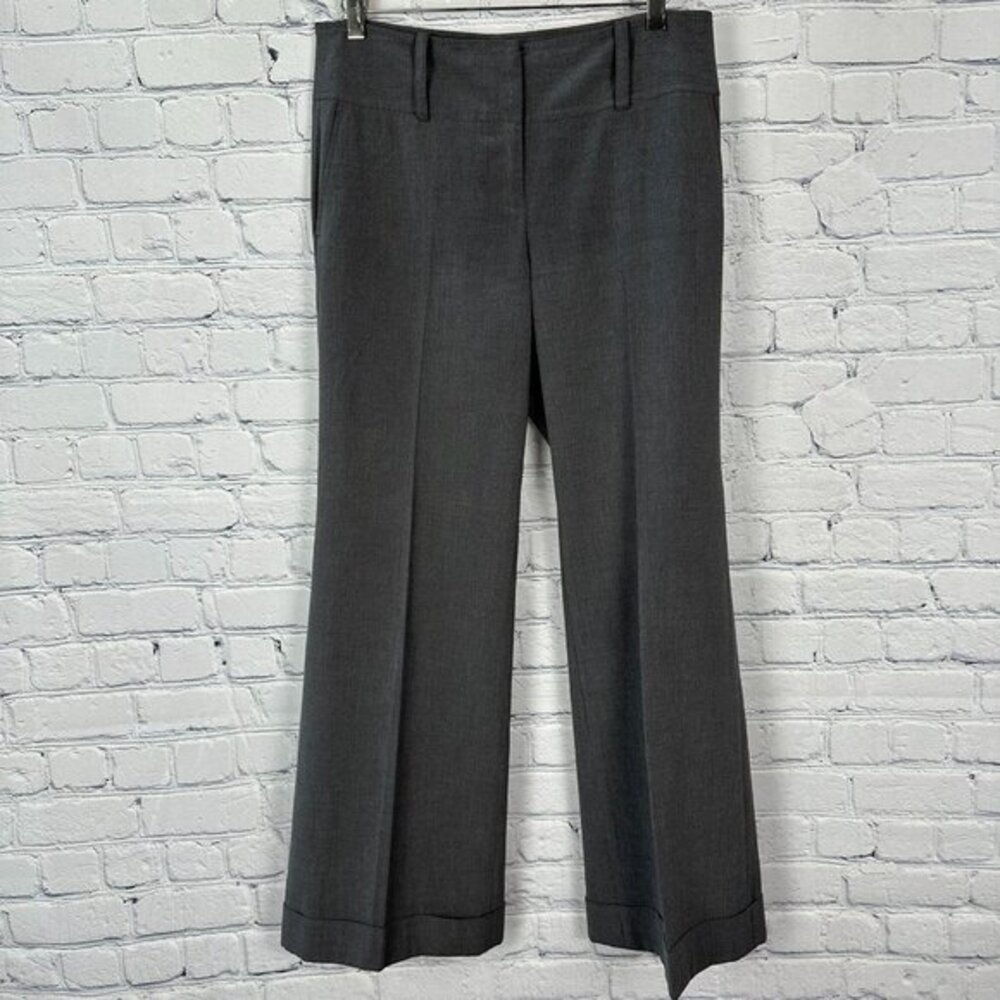Ann Taylor Women's Signature Lower On Waist Flared Leg Dress Pant, Size 6, Gray